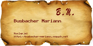 Busbacher Mariann névjegykártya